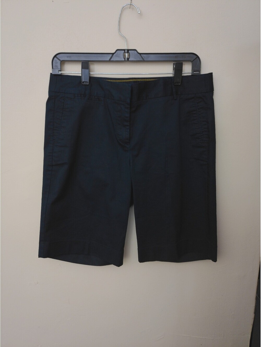 J.Crew Womens Summer Weight Chino Shorts Size 4 Navy Blue Stretch Bermuda